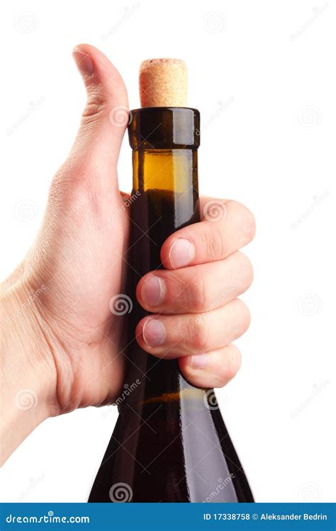 Hand hold bottle wine stock photo. Image of isolated - 17338758