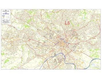 Leeds Postcode Map - Laminated City Centre Sector Wall Map 6: Amazon.co ...