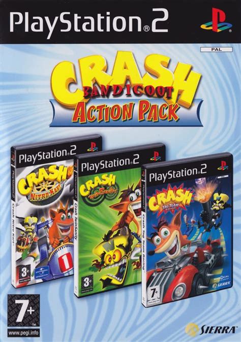 Crash Bandicoot Action Pack (2007) PlayStation 2 box cover art - MobyGames