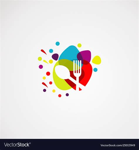 Color food logo icon element and template Vector Image