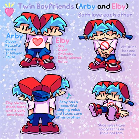 FNF AU - Twin Boyfriends (reference sheet) by SupaRedPikachu on Newgrounds