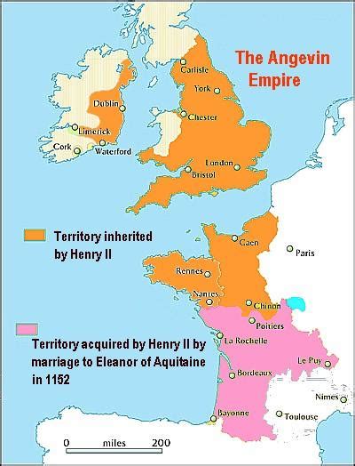 Angevin Empire At Its Peak 12th Century [400x524] : r/MapPorn