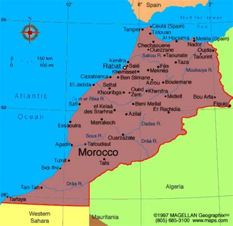 Map of Morocco old