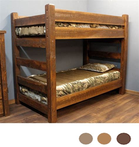 Lodge XL Twin Over XL Twin Barnwood Bunk Bed for Adults