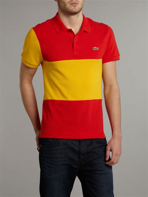 Lacoste Slim Fit Spain Flag Polo Shirt in Red for Men | Lyst