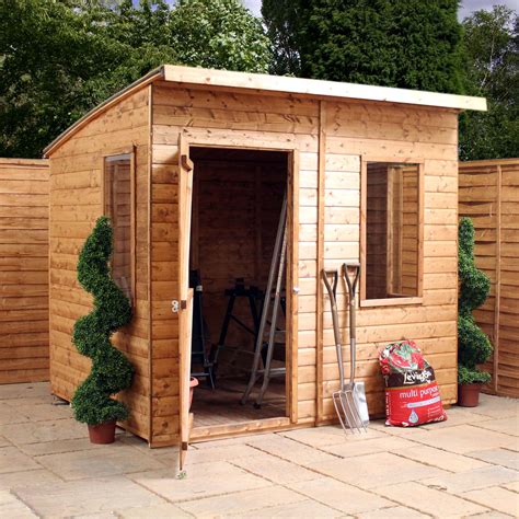 INSTALLED 8 x 6 Tongue and Groove Curved Roof Shed With Single Door + 3 Windows (12mm Tongue and ...