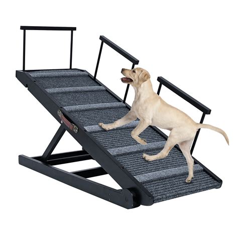 Dog Ramp with Side Rails,6 Level Adjustable Folding Pet Ramp,48" Long ...