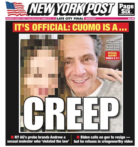 Andrew Cuomo resignation: New York Post covers