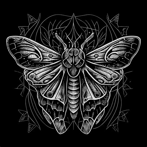 The death's head moth illustration in line art is a strikingly beautiful and intricate ...