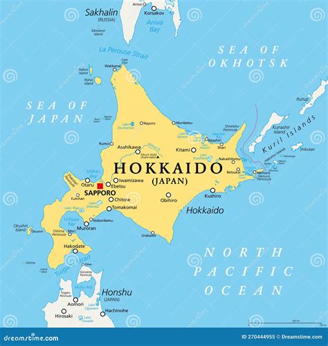 Hokkaido, Second Largest Island Of Japan, Gray Political Map Vector Illustration | CartoonDealer ...