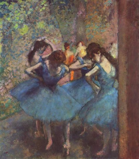 Dancers in Blue via Edgar Degas Medium: oil on canvas | Malování ...