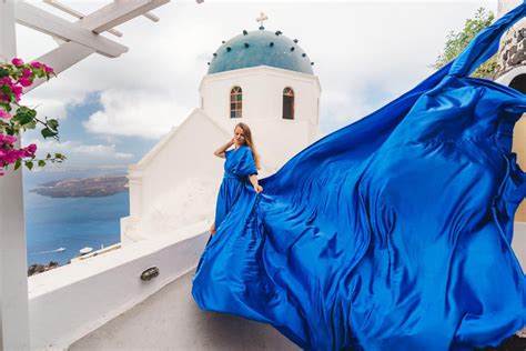 AMAZING FLYING DRESS PHOTO SHOOTS IN SANTORINI, GREECE 2024/25 | Vanilla Sky Weddings