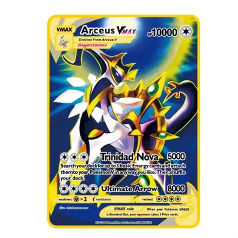 POKEMON GOLD METAL Card Arceus Vmax 10000HP with Minor Scratch/Damages (s) EUR 6,96 - PicClick IT