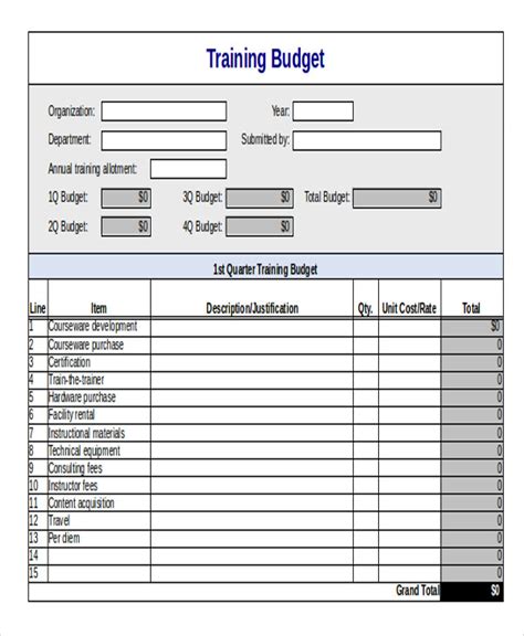 Simple Program Budget Template