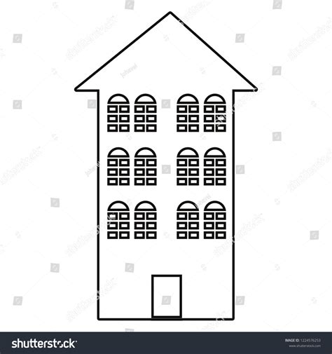 Silhouette Building On White Background Stock Vector (Royalty Free) 1224576253