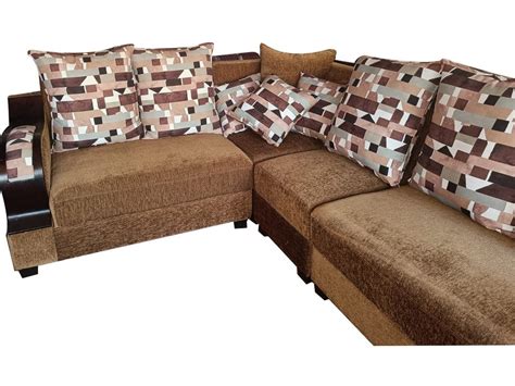 6 Seater Polyester Brown Corner Sofa Set at Rs 23500/set in Barauni ...