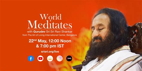 The Art of Living on Twitter: "#WorldMeditates with Gurudev @SriSri, from @BangaloreAshram, May ...