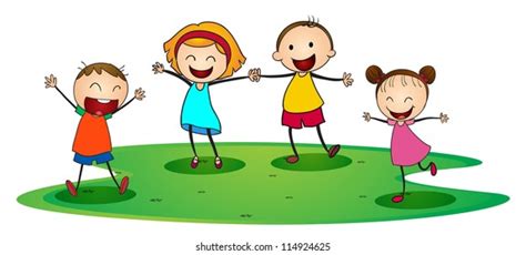 Happy Children Playing Different Sports Illustration Stock Vector ...