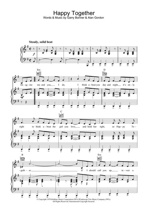 Happy Together | Sheet Music Direct