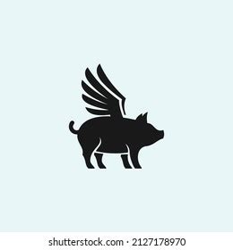 Flying Pig Logo Design Icon Vector Stock Vector (Royalty Free ...