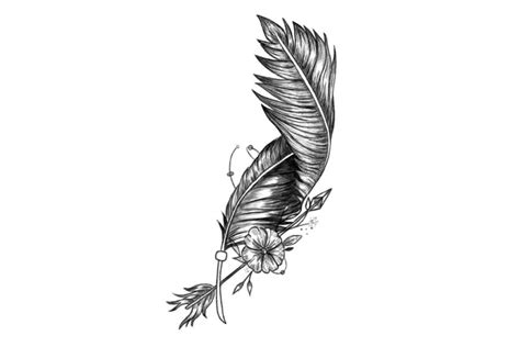 Feather Drawing Tattoo