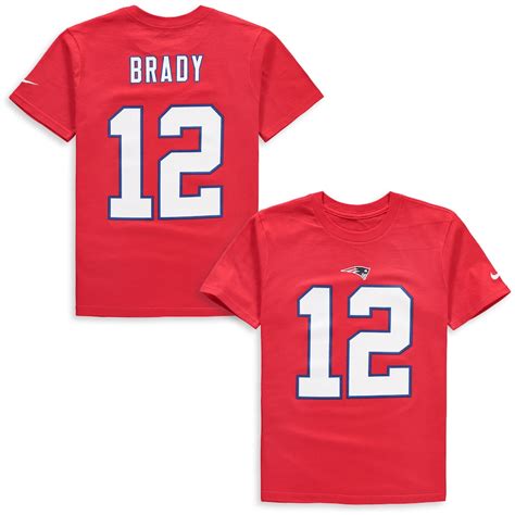 Nike Tom Brady New England Patriots Youth Red Player Pride 2.0 Name & Number T-Shirt