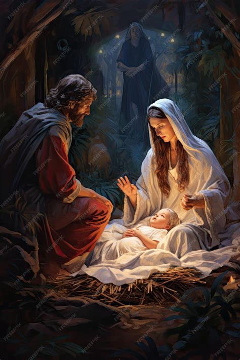 Premium AI Image | christmas nativity scene with jesus