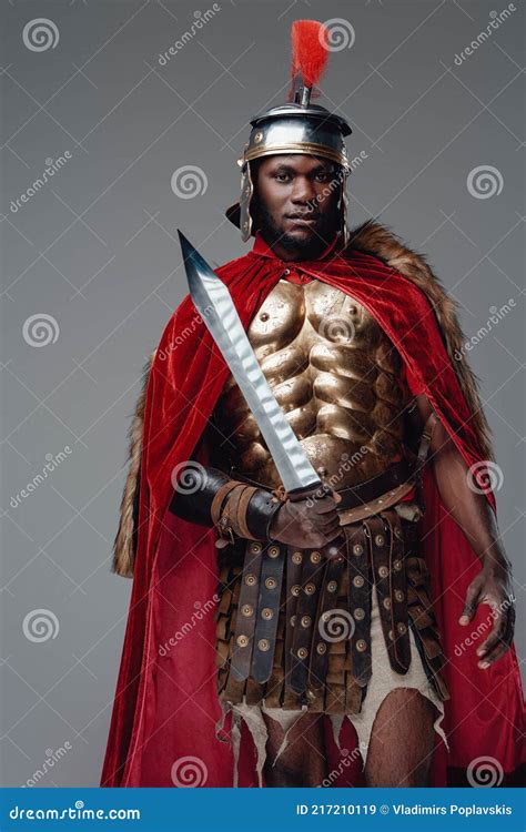 Antique African Soldier of Rome with Sword Stock Image - Image of black ...