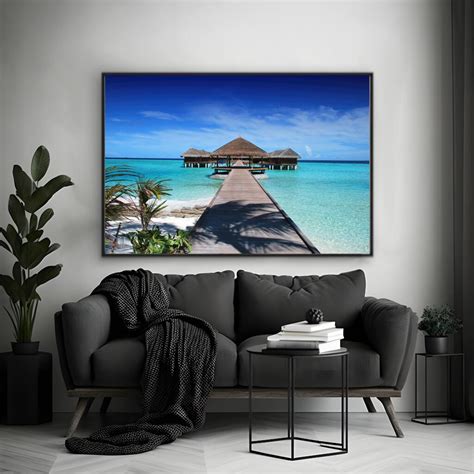 Maldives Island Beach House | Beachside Wall Art Prints – The Canvas Hive