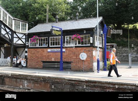 bodmin parkway railway station and signal box Stock Photo - Alamy