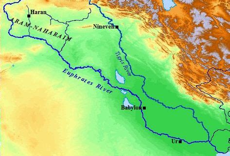 A map of the Tigris & Euphrates Rivers. Notice the major cities which sprang up along their ...