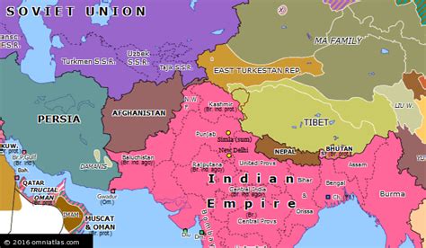 First East Turkestan Republic | Historical Atlas of Southern Asia (12 December 1933) | Omniatlas