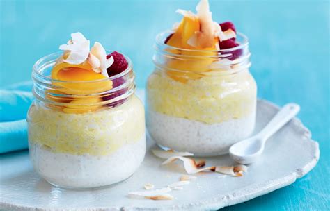 Sago puddings, with mango & coconut - Healthy Food Guide