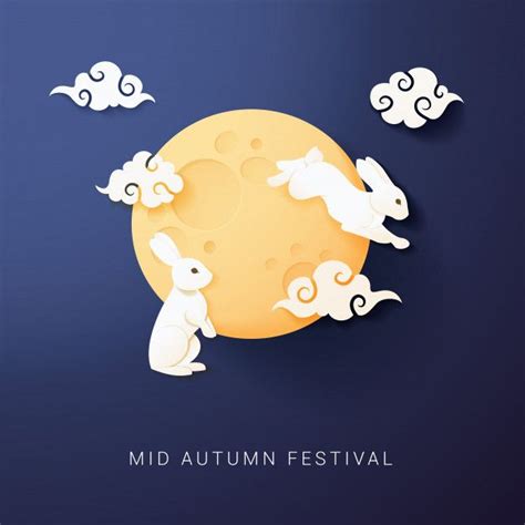 Premium Vector | Mid autumn rabbit moon illustration | Moon illustration, Rabbit illustration ...