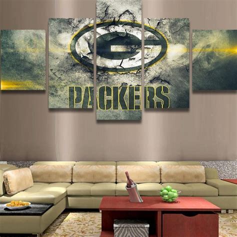 Green Bay Packers Football – 5 Panel Canvas Art Wall Decor – Canvas Storm