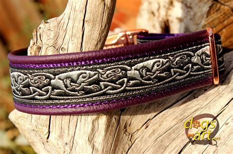 Celtic Dog Collar Leather Celtic Hounds and Dragons Buckle - Etsy