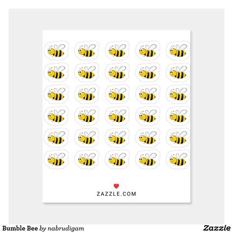 Bumble Bee Sticker | Zazzle.com | Bee sticker, Disney sticker, Sticker set