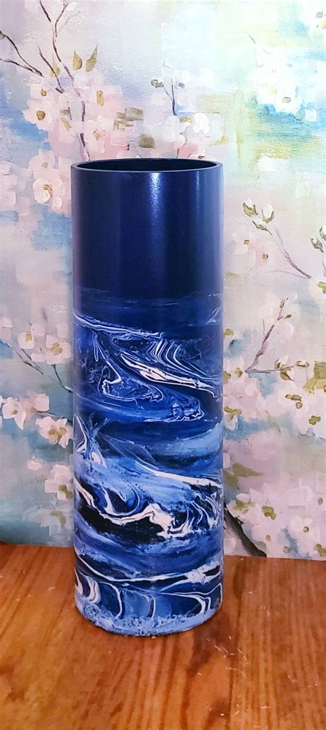 Tall Floor Vase Blue Large Glass Floor Vase Floor Vase 2 - Etsy