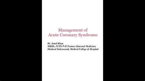 Acute Coronary Syndrome (Pathophysiology) - 01 - YouTube