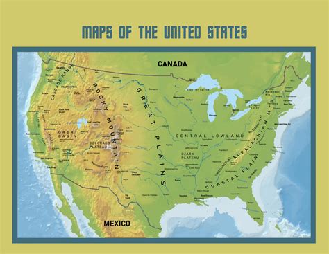 8 Best Images of Printable Physical Map Of Us - Us Physical Map United States, Map and Map ...