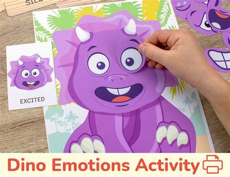 Dinosaur Themed Emotions and Feelings Printable Activity. Dino - Etsy ...