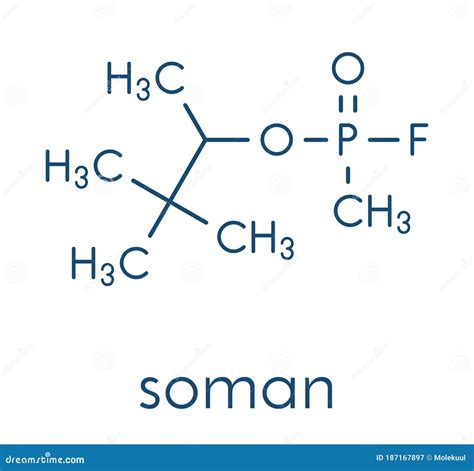 Soman Nerve Agent Molecule Chemical Weapon. Skeletal Formula. Stock ...