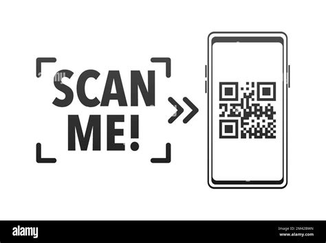 Scan me icon with QR code. Inscription scan me. QR code label Stock ...
