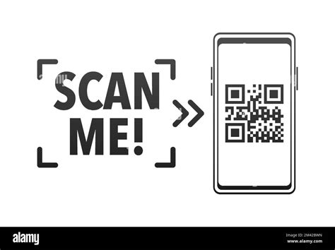 Scan me icon with QR code. Inscription scan me. QR code label Stock ...