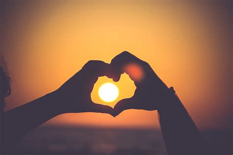 Two Hands Making a Heart with Sunset in Background | Flickr