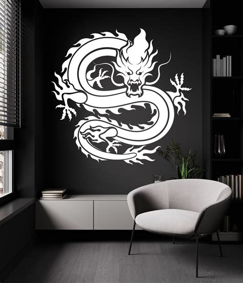 Dragon Wall Decal/ Fantasy Wall Decal/ Chinese Dragon Wall Decal ...