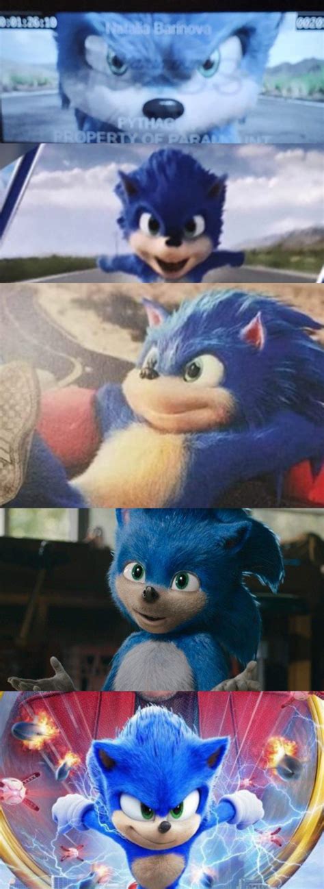 I made a sonic movie design evolution. (I've noticed the first trailer looks a bit off, do you ...