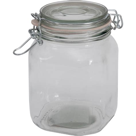 Mainstays 38 oz Clear Glass Jar with Clamp Lid - Walmart.com