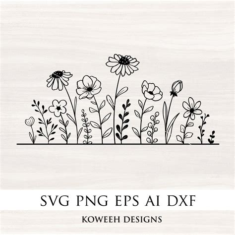 Wildflower border svg wildflowers svg wildflower frame svg floral ...