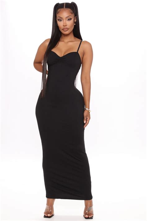 Feel Your Best Ruched Maxi Dress - Black | Fashion Nova, Dresses | Fashion Nova